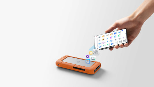 UnifyDrive App showing new features: Virus Scan, HD Migration, Secure Space